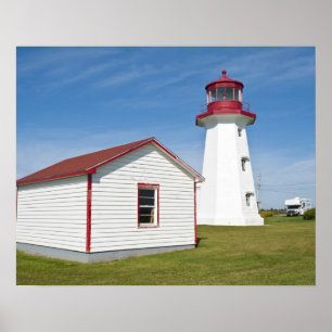 Québec, Kanada. Leuchtturm Cap D'Espoir. Poster