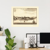 Québec, Kanada Panorama Karte - 1755 Poster (Heimbüro)