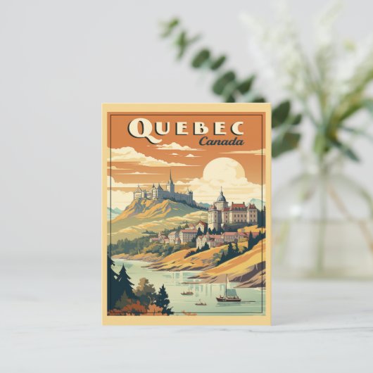 Quebec, Kanada-Retro Postkarte (Stehend Vorderseite)