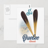 Quebec Kanada Skiplakat Postkarte (Vorne/Hinten)