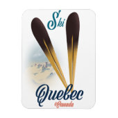 Quebec Kanada Skiposter Magnet (Vertikal)