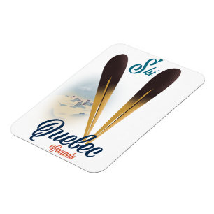 Quebec Kanada Skiposter Magnet
