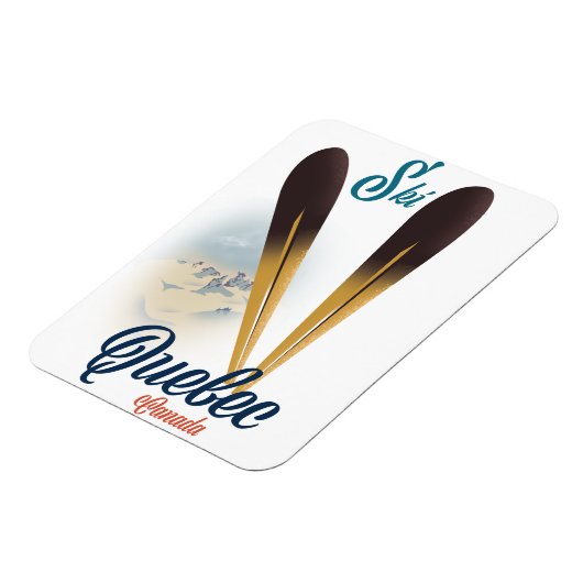 Quebec Kanada Skiposter Magnet (Linke Seite)