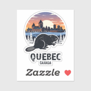 Quebec Kanada Vintage Reise Biber Chateau Fronte Aufkleber