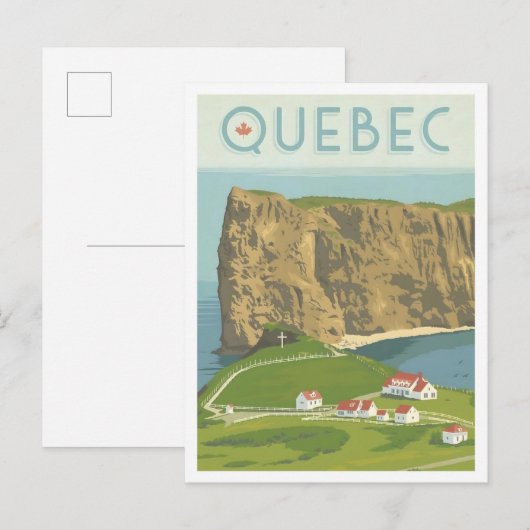 Quebec Kanada Vintage Reise Postkarte (Vorne/Hinten)