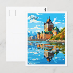 Quebec Kanada vintage Reiseort Illustration Postkarte