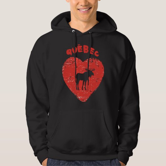 Quebec Liebe Moose Heart Hoodie (Vorderseite)