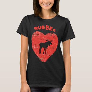Quebec Liebe Moose Heart T-Shirt