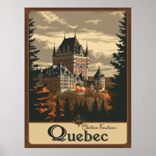 Quebec, Majestät von Le Château Frontenac, Kanada Poster