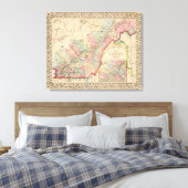 Quebec Map von Mitchell Leinwanddruck (Insitu (Schlafzimmer))