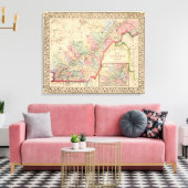 Quebec Map von Mitchell Leinwanddruck (Insitu (Wohnzimmer))