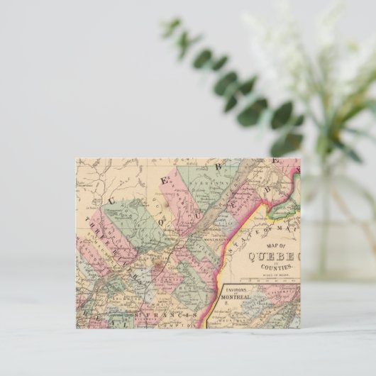 Quebec Map von Mitchell Postkarte (Stehend Vorderseite)
