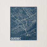 Quebec Minimalistische Stadtkarte Kunst, Dichtung  Puzzle<br><div class="desc">Quebec Canada Minimalistisch City Map Line Art in Blue Puzzle</div>