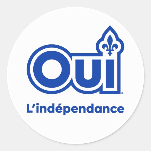 Quebec OUI Runder Aufkleber (Vorderseite)