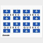 Quebec Provinzflagge Canada Ländername Text Rechteckiger Aufkleber (Blatt)