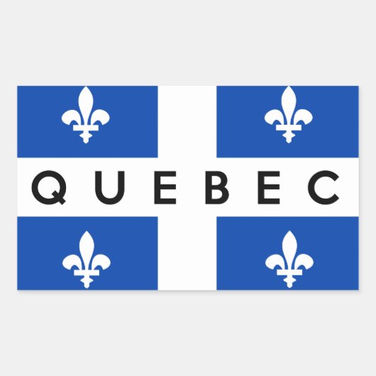 Quebec Provinzflagge Canada Ländername Text Rechteckiger Aufkleber (Vorderseite)