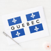 Quebec Provinzflagge Canada Ländername Text Rechteckiger Aufkleber (Umschlag)