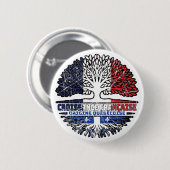 Quebec Québécois Französisch-Tree-Roots-Flag Button (Vorne & Hinten)