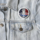 Quebec Québécois Französisch-Tree-Roots-Flag Button (Beispiel)
