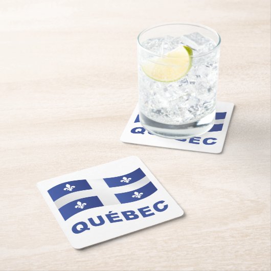 Québec Rechteckiger Pappuntersetzer (Vor Ort)