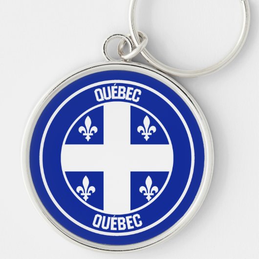 Quebec Round Emblem Schlüsselanhänger (Vorne)