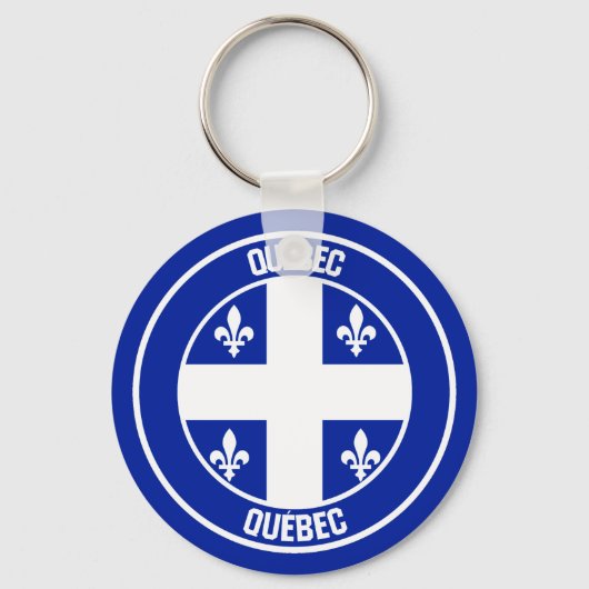 Quebec Round Emblem Schlüsselanhänger (Vorderseite)