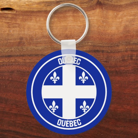 Quebec Round Emblem Schlüsselanhänger (Vorderseite)