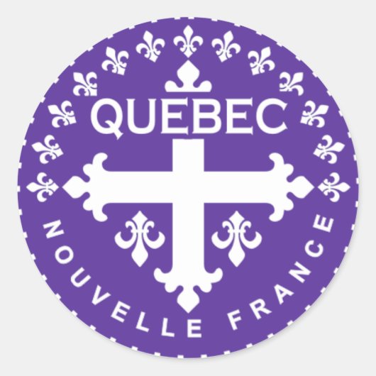 Québec Runder Aufkleber (Vorderseite)