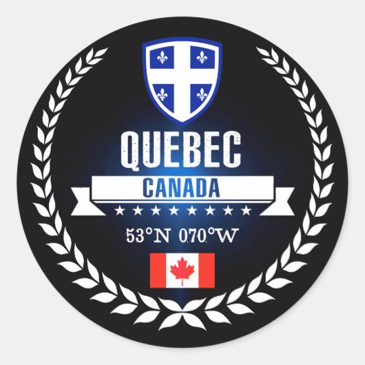 Quebec Runder Aufkleber (Vorderseite)