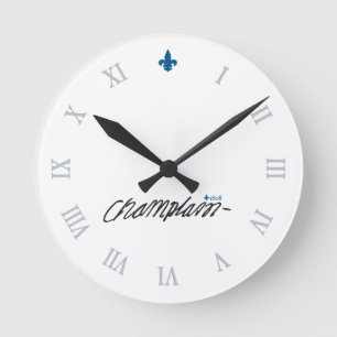Québec Samuel de Champlain 1608 Signature Français Runde Wanduhr