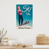 Quebec-Ski-Plakat Kanada Reise Kunst Chateau Poster (Küche)