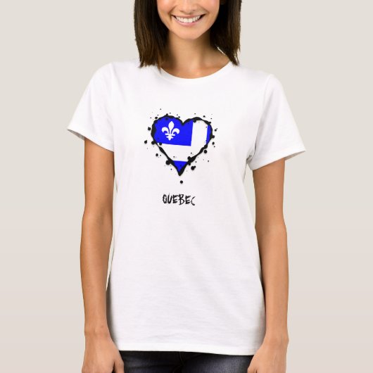 Quebec-Spritzer-Herz T-Shirt (Vorderseite)