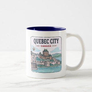 Québec Stadt Kanada Einfache Stadt Skyline Zweifarbige Tasse