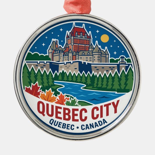 Québec Stadt Kanada Ornament Aus Metall (Vorne)