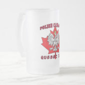 Quebec Stadt Polnisch Kanadisches Leaf Mattglas Bierglas (Vorderseite Links)
