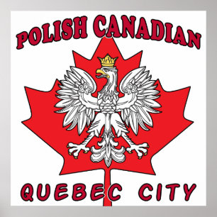 Quebec Stadt Polnisch Kanadisches Leaf Poster