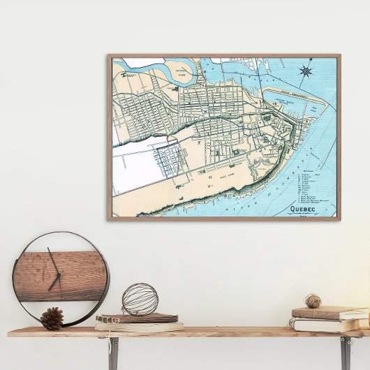 Quebec Stadtplan 1906 Glossy Poster
