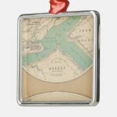 Quebec und seine Umgebung Silbernes Ornament (Links)