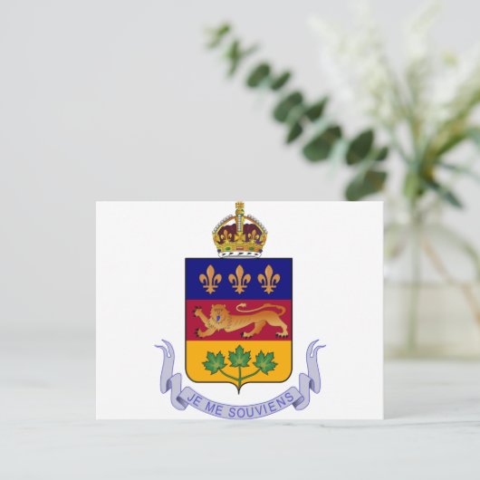 Quebec-Wappen Postkarte (Stehend Vorderseite)