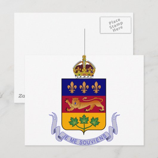 Quebec-Wappen Postkarte (Vorne/Hinten)