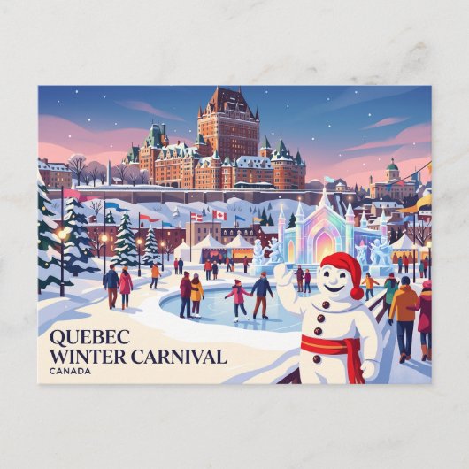 Quebec-Winterkarneval Kanada Postkarte (Vorderseite)