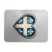 Quebecois Herz Flag Stainless Steel Effect Magnet (Horizontal)