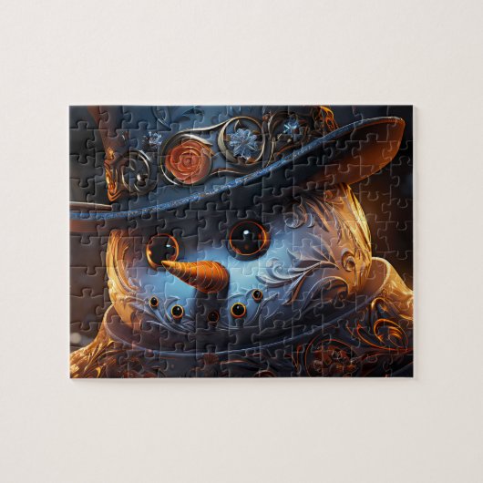 Quebra-Cabeça (Puzzle) Boneco de Neve Estiloso Puzzle (Horizontal)