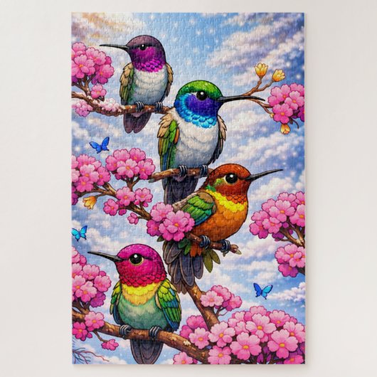 Quebra-Cabeça(Puzzle)Lindas Cores dos Beija-Flores Puzzle (Vertikal)