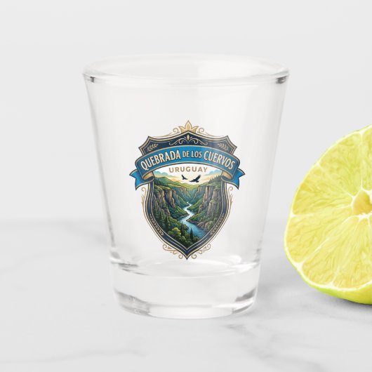 Quebrada de los Cuervos Uruguay Schnapsglas (Vorderseite)