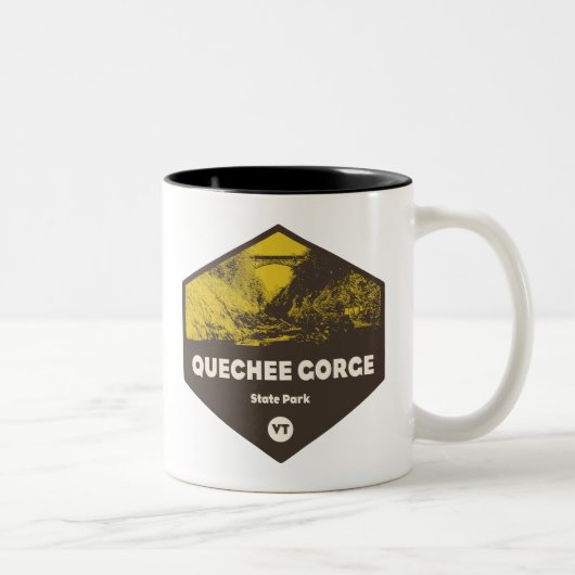 Quechee Gorge Staat Park Vermont Zweifarbige Tasse (Rechts)