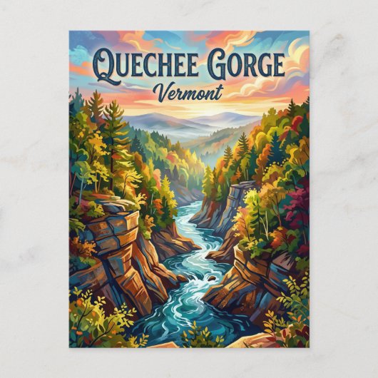Quechee Gorge Vermont Postkarte (Vorderseite)