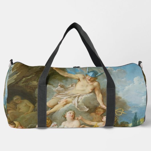 Quecksilber, der den Säugling Baccus an die Nymphe Duffle Bag (Vorderseite)