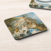 Quecksilber, der den Säugling Baccus an die Nymphe Getränkeuntersetzer (Linke Seite)