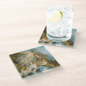 Quecksilber, der den Säugling Baccus an die Nymphe Glasuntersetzer (Schrägansicht)